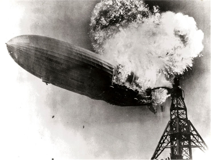 Picture of Zeppelin LZ 129 Hindenburg Catching Fire
